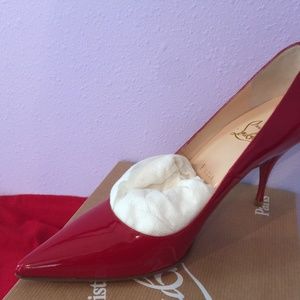 Christian Louboutin red patent heels 38.5